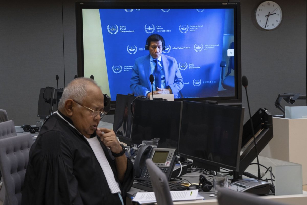 Philippine exPresident Duterte appears by video link before