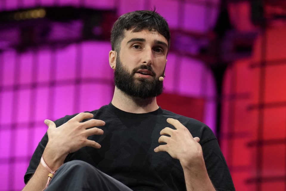 Aidan Gomez, co-founder of Cohere, attends the Collision Conference in Toronto on Tuesday, June 18, 2024.THE CANADIAN PRESS/Chris Young