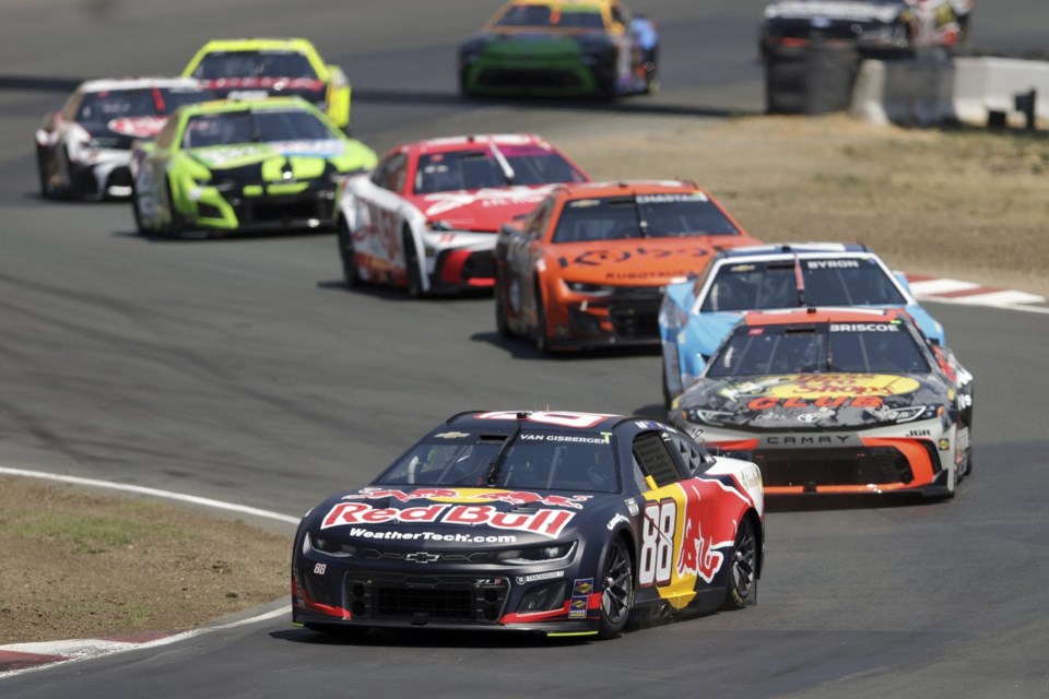 Shane van Gisbergen (88) competes during a NASCAR Cup Series auto race at Sonoma Raceway in Sonoma, Calif., Sunday, July 13, 2025. (Scott Strazzante/San Francisco Chronicle via AP)