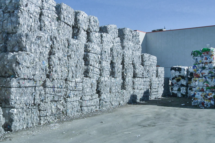 Bales of recycling are kept at a Loraas recycling centre. The company in Saskatchewan is stockpiling plastic bags and certain plastic containers since the recycling market worldwide is no longer accepting those materials. File photo 