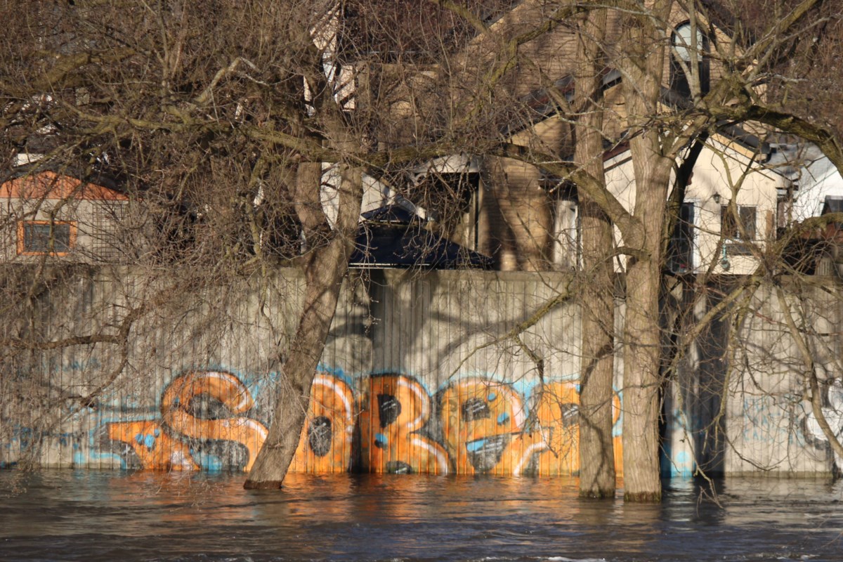Drone inspection set for Galt’s west bank flood protection wall