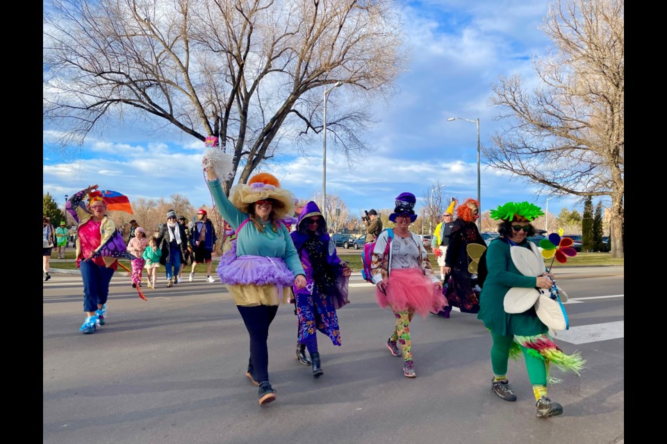 Dozens of community members participated in the Absurd April Fool's Day Parade in Longmont.