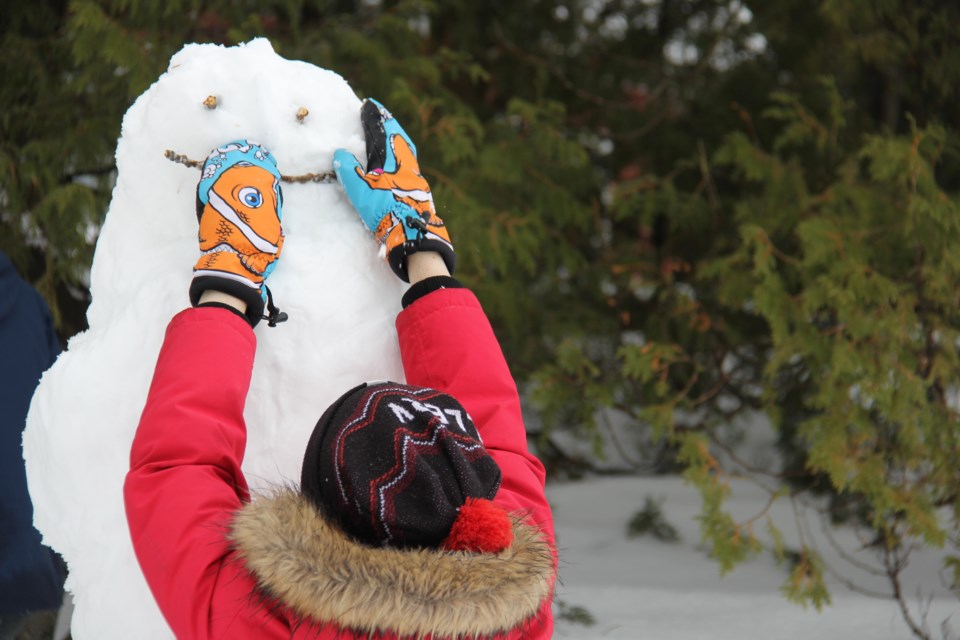 USED 2019-03-21goodmorning  1 A smile for a snowman. Photo by Brenda Turl for BayToday.