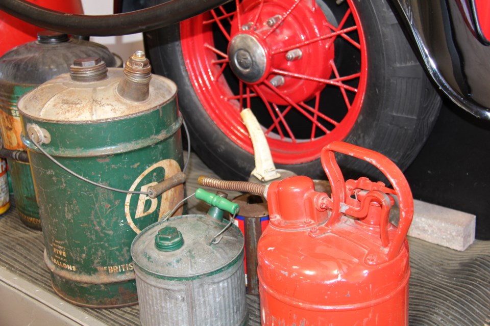USED 2019-04-25goodmorning  3 Antique gas cans at the museum. Photo by Brenda Turl for BayToday.