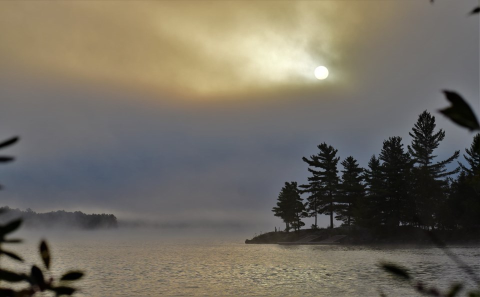 USED 2021-10-19goodmorningnorthbaybct  5 Misty morning on Trout Lake. North Bay. Courtesy of Dave Stevenson.