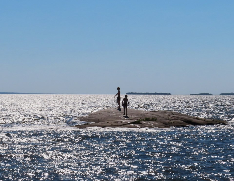 USED 2022-07-19goodmorningnorthbaybct  4 Swimming from the big rock at Sunsey Park. North Bay. Courtesy of Krystyba Krasowska-Wyrwa.