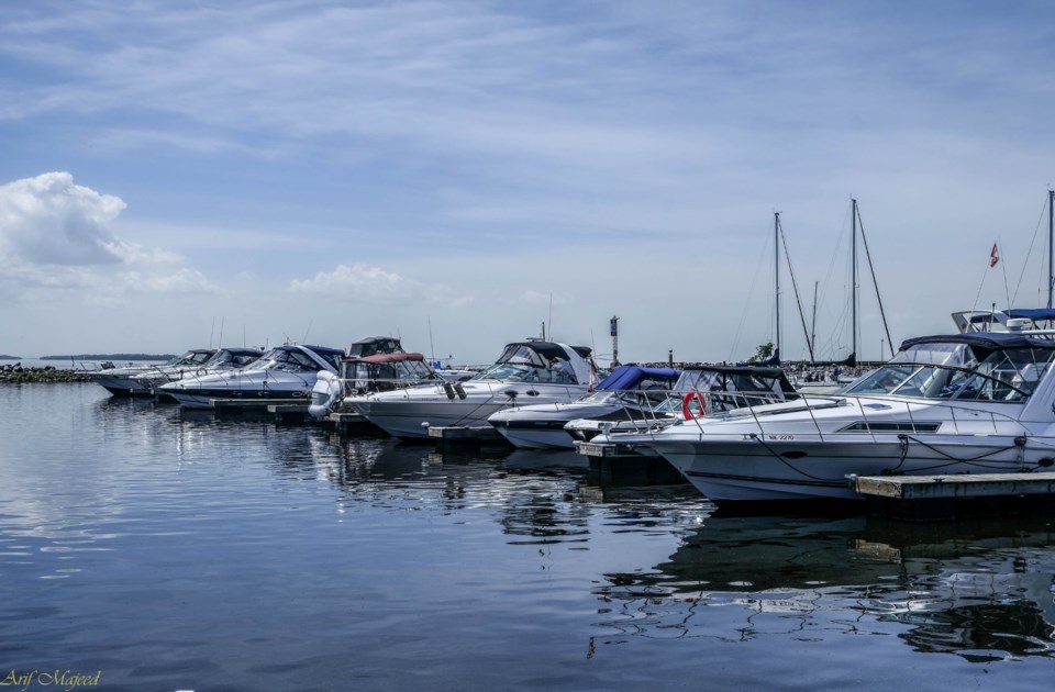 USED 2022-07-26goodmorningnorthbaybct  4 Boats at the marina. North Bay. Courtesy of Arif A. Majeed.