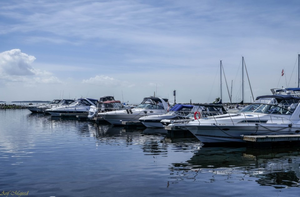 USED 2022-07-26goodmorningnorthbaybct  4 Boats at the marina. North Bay. Courtesy of Arif A. Majeed.