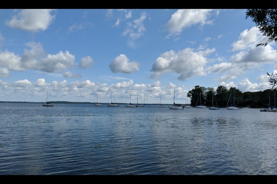Sailboats are moored in Lake Couchiching at the Champlain Sailing Club. Dave Dawson/OrilliaMatters file photo