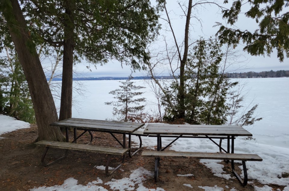 USED 2023-01-09-gm-picnic-tables-n-shore-of-frozen-bass-lake-dd