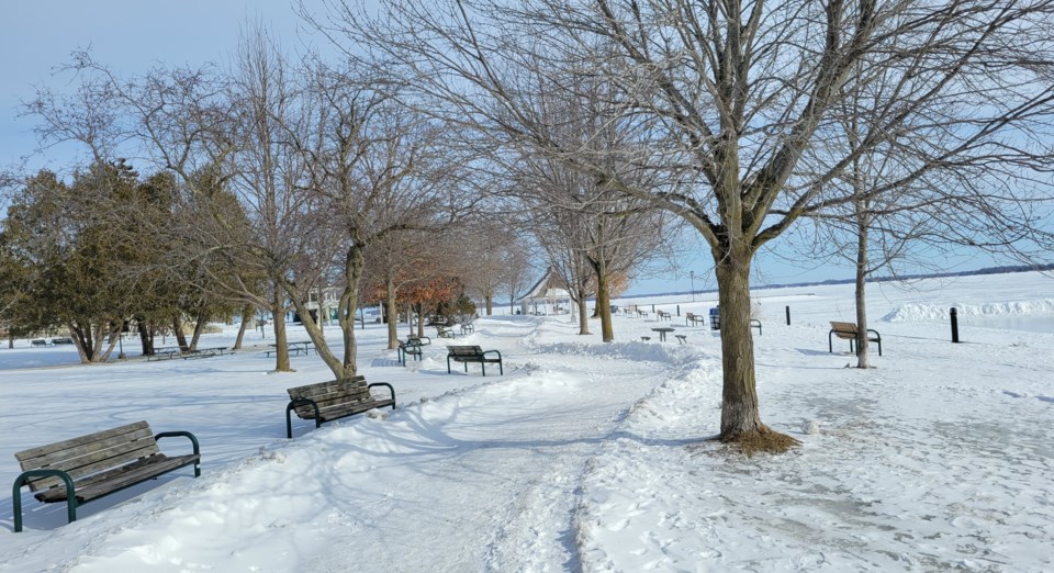 USED GM 2022-03-08 benches along snowy path at parkdd