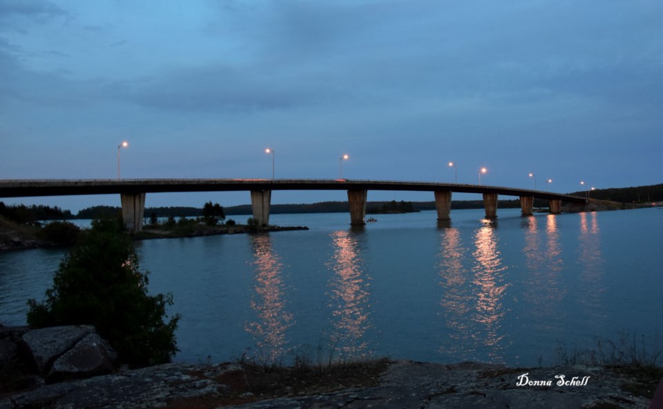 USED 09-13-18 St. Joseph Island Bridge- sunset DS