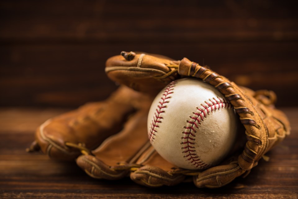 baseball glove and ball stock