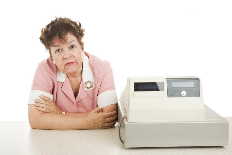 cashier retail cash register stock