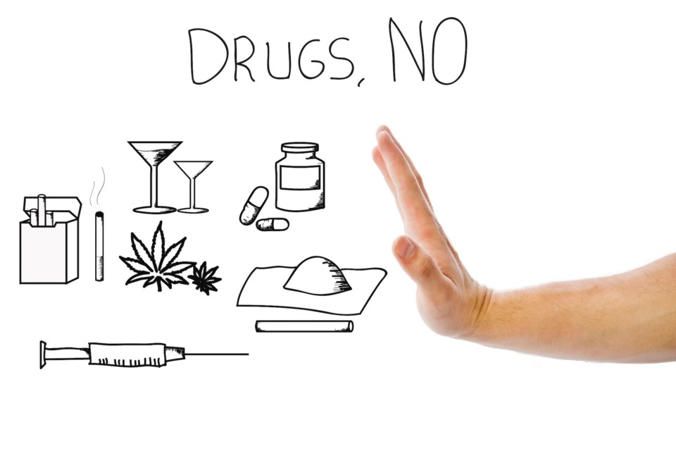 drugs say no hand