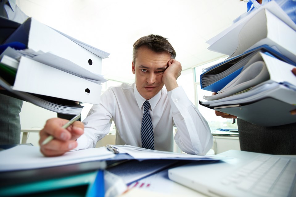 exasperated office worker