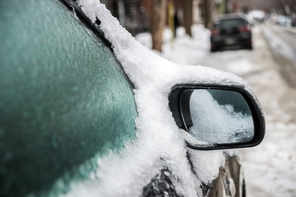 Freezing rain on car