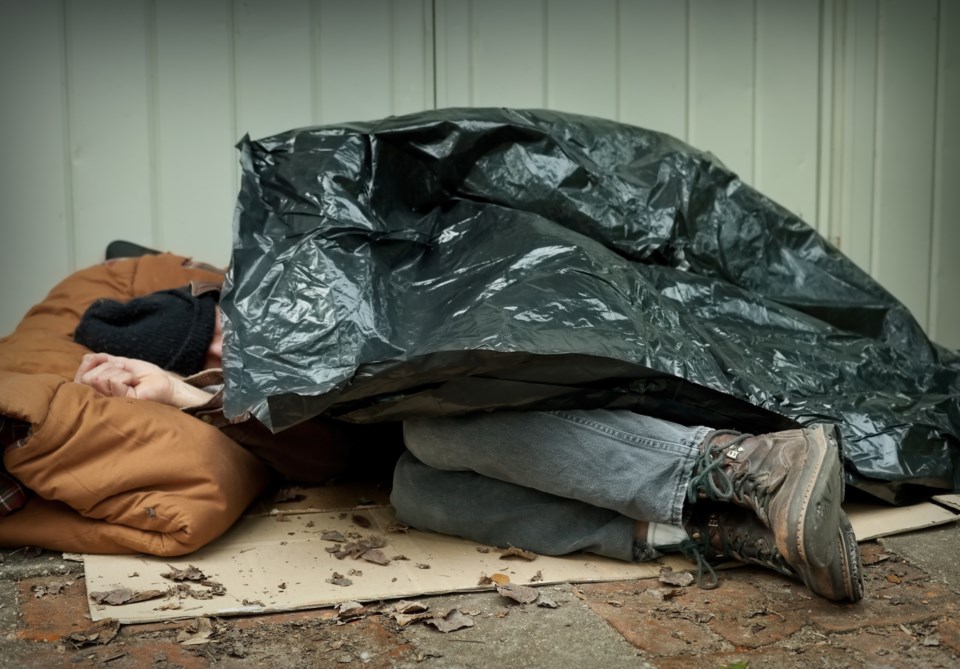 homeless sleeping on street