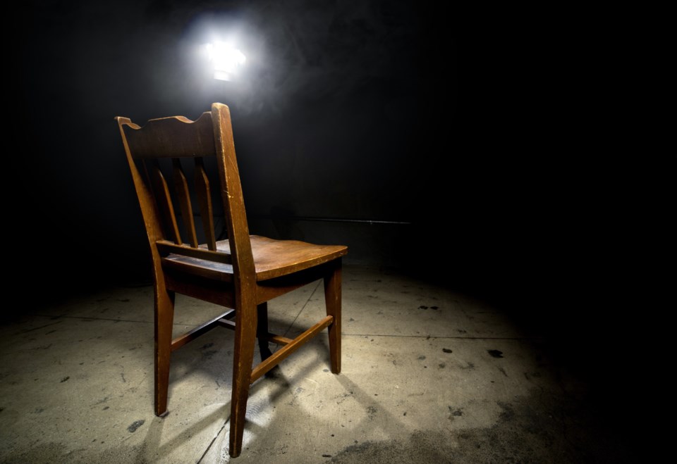 interrogation room hot seat stock