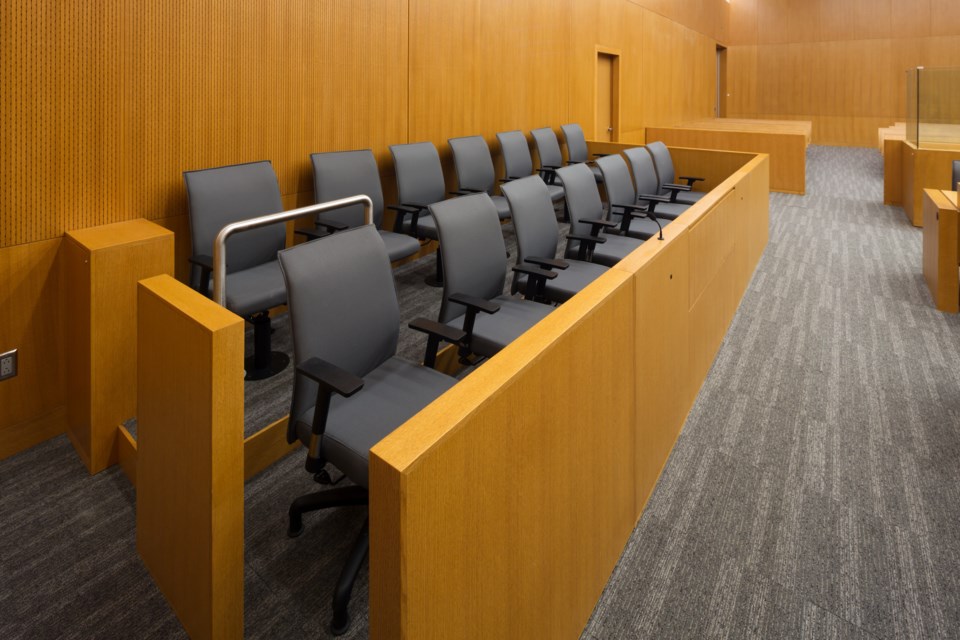 jury empty chairs stock