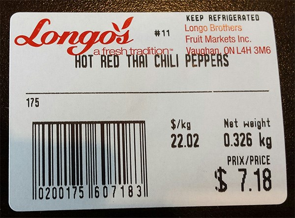 Longos Hot Red Thai Chili Peppers