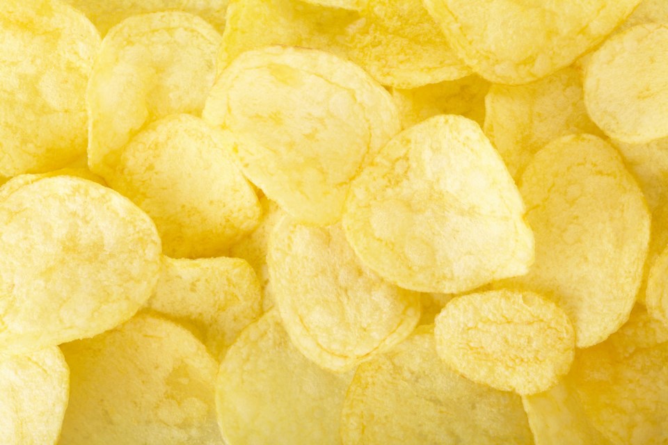 potato chips stock