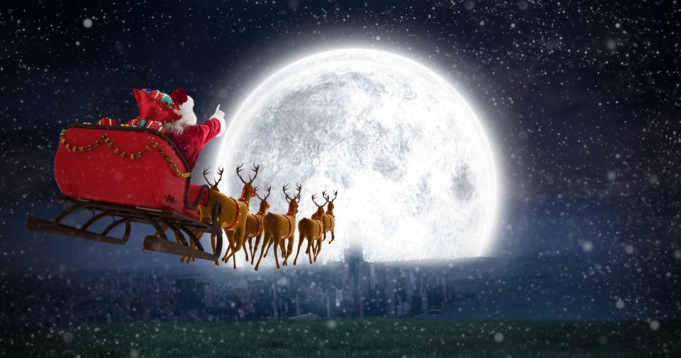 santa sleigh stock