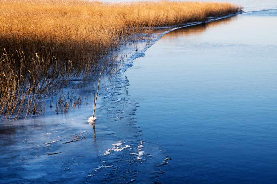 thin ice springtime stock