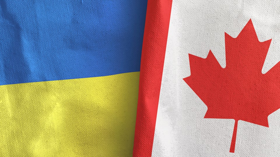Ukraine Canada flags AdobeStock_388194512