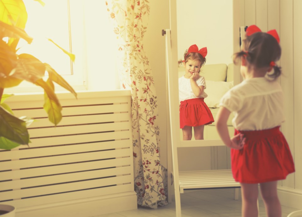 child and mirror