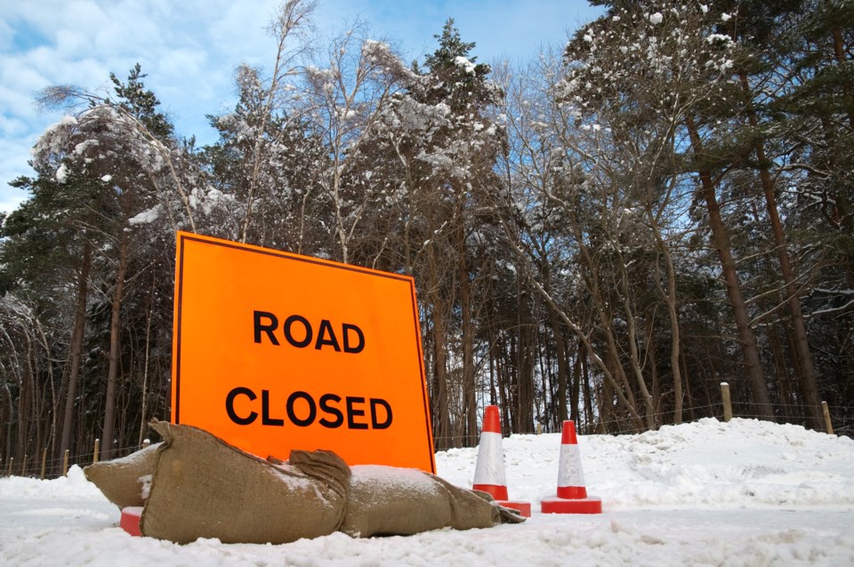 road closed winter AdobeStock