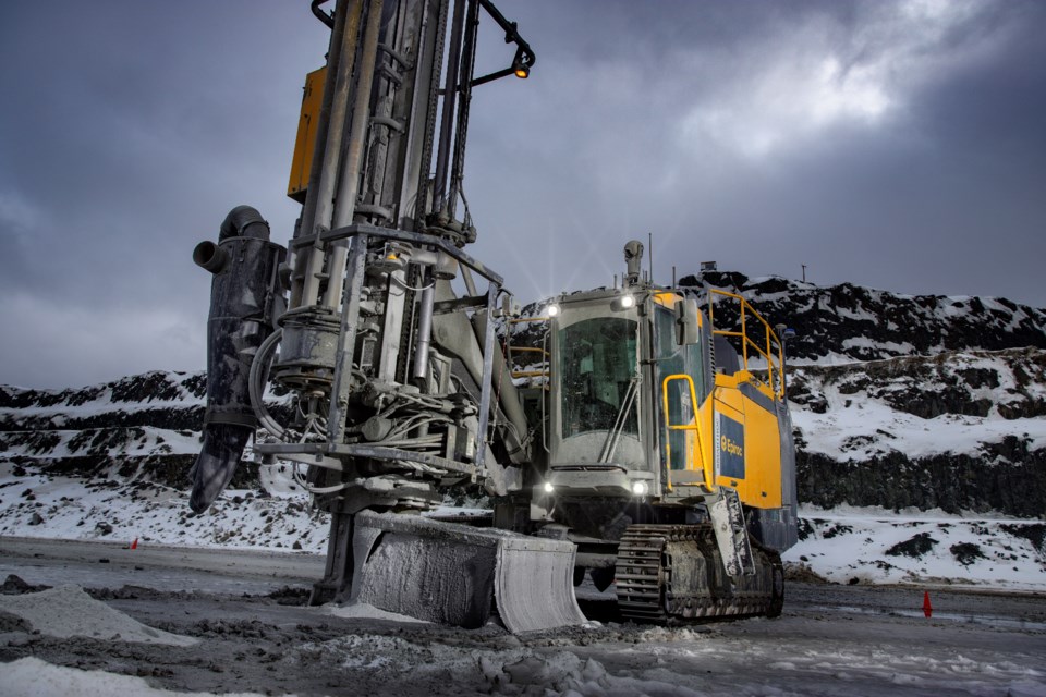 A fully autonomous SmartROC D65 in the Hollinger open-pit mine. (Supplied photo/Epiroc)