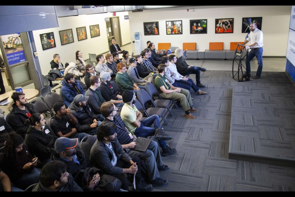 Dozens of computer enthusiasts gathered at the NORCAT centre recently to "hack" fresh new solutions for mining technology. (Supplied photo/Hard-Line)