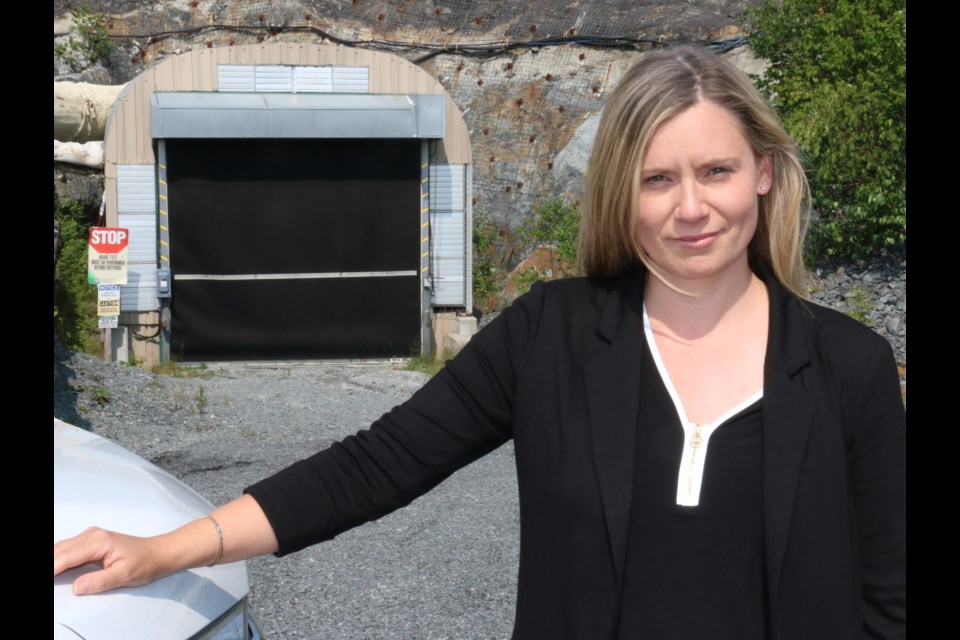 Stella Holloway, the general manager for MacLean Engineering in Sudbury, said she is pleased with the progress of preparing the company’s new test mine, located at the former MTI property in Lively. LEN GILLIS / SMSJ 2019