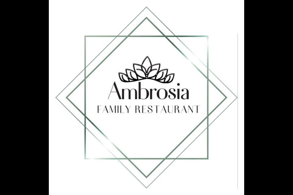 The logo for Ambrosia Family Restaurant, which opens in Manitouwadge on Friday.