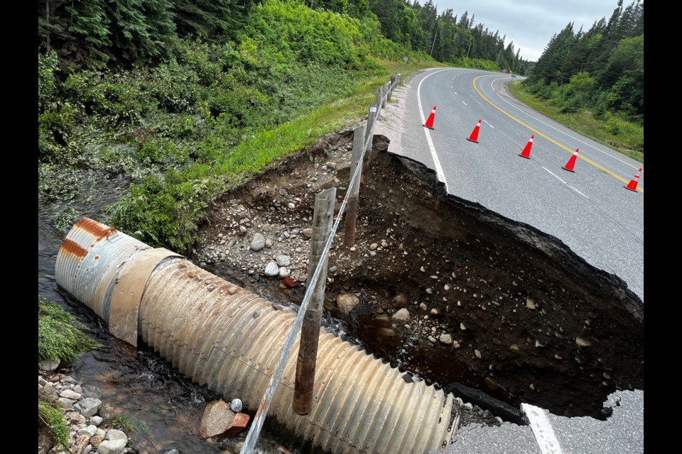 Traffic in both directions was initially closed between Wawa and Batchawana Bay, after washouts were reported at Lake Superior Provincial Park.