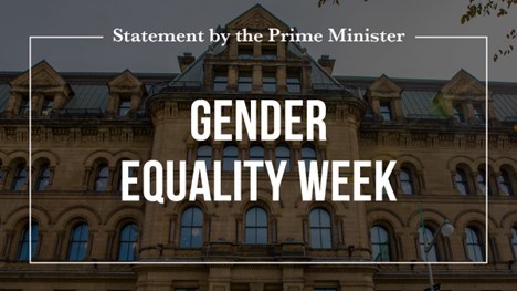 Prime Minister marks start of Gender Equality Week.
www.pm.gc.ca