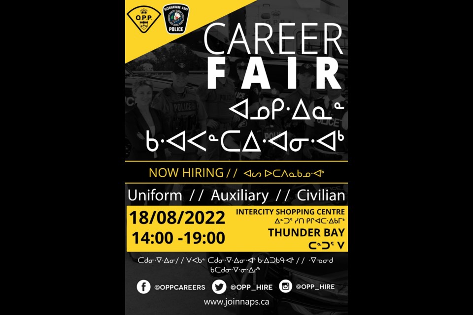 OPP hosting career fair at Intercity Shopping Center, Thunder Bay.
photo by: : A/S/Sergeant Cynthia Savard Diversity and Inclusion Coordinator