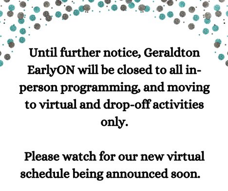 Geraldton EarlyON announcement