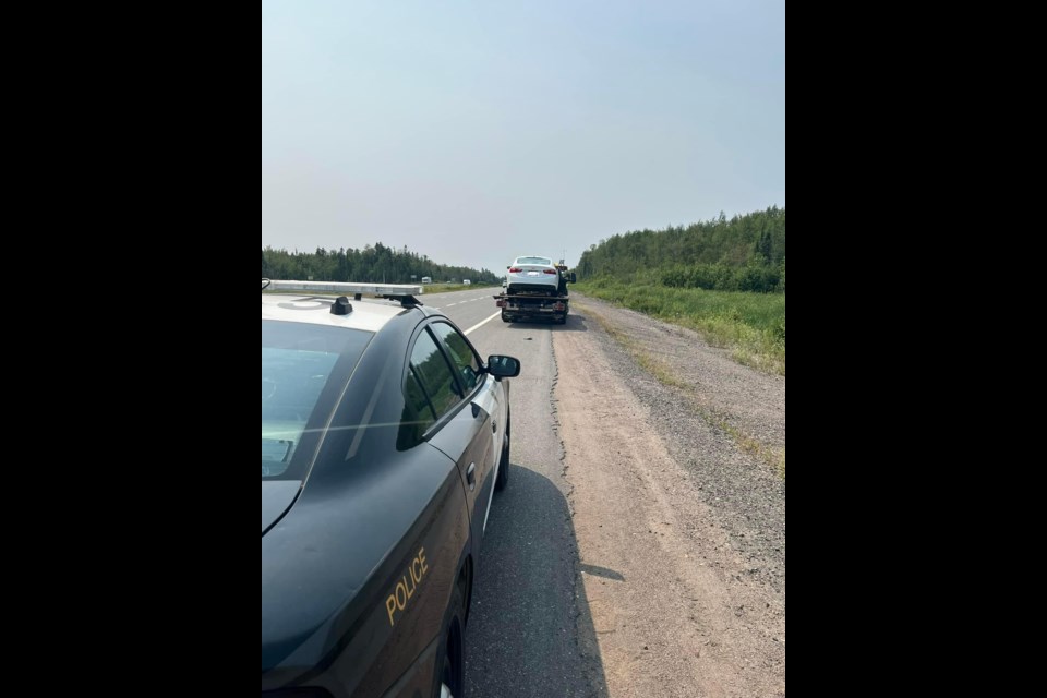 A motorist faces a stunt driving charge for excessive speed and a license suspension after being stopped by police in Shuniah Township. (OPP)