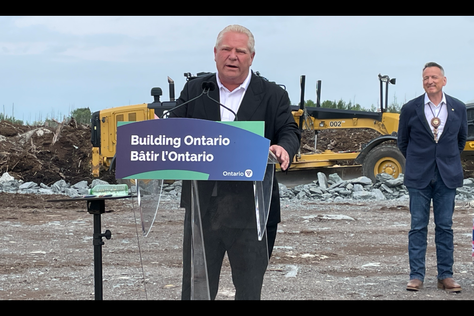 Premier Doug Ford delivers remarks in Greenstone on June 18, 2024.