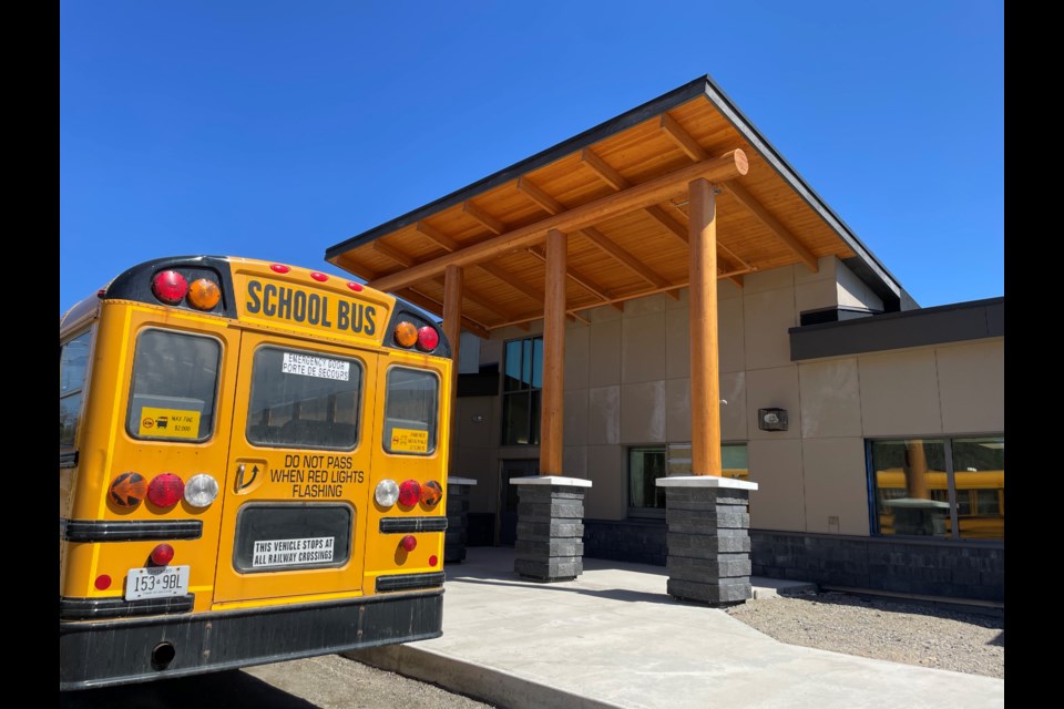 An exterior shot of the Biigtigong Nishnaabeg Endzhi-gkinoohmaading (Biigtigong Nishnaabeg Elementary School). Picture here on May 6, 2024.