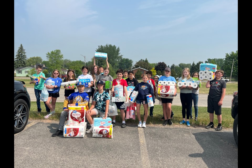 Sault Area Middle School (SAMS) Math Teacher Ms. Jodie Jacobson's fifth grade class wraps up the school year by donating money and goods to Hospice of the EUP as part of a special class service project on Tuesday, June 6, 2023