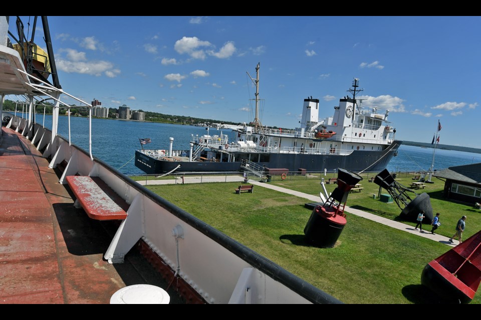 The training ship State of Michigan as seen from the Valley Camp in this file photo