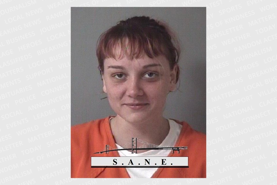 Nicole Jane Mahar arrested under Straits Area Narcotics Enforcement (S.A.N.E.).