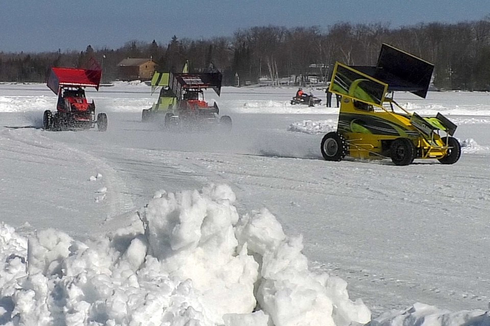 This Saturday, locals competed in sprint races across a 3/8 mile oval on the ice of the St. Marys River at Cozy Corners.