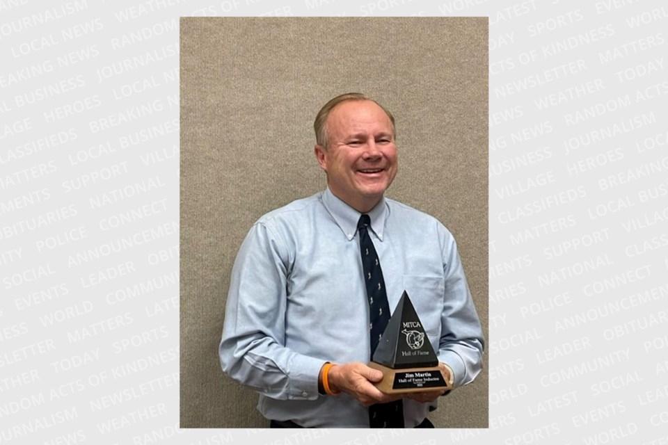 Sault Area High School Cross Country Coach Jim Martin was inducted into the Michigan Interscholastic Track Coaches Association (MITCA) Hall of Fame on Friday night.