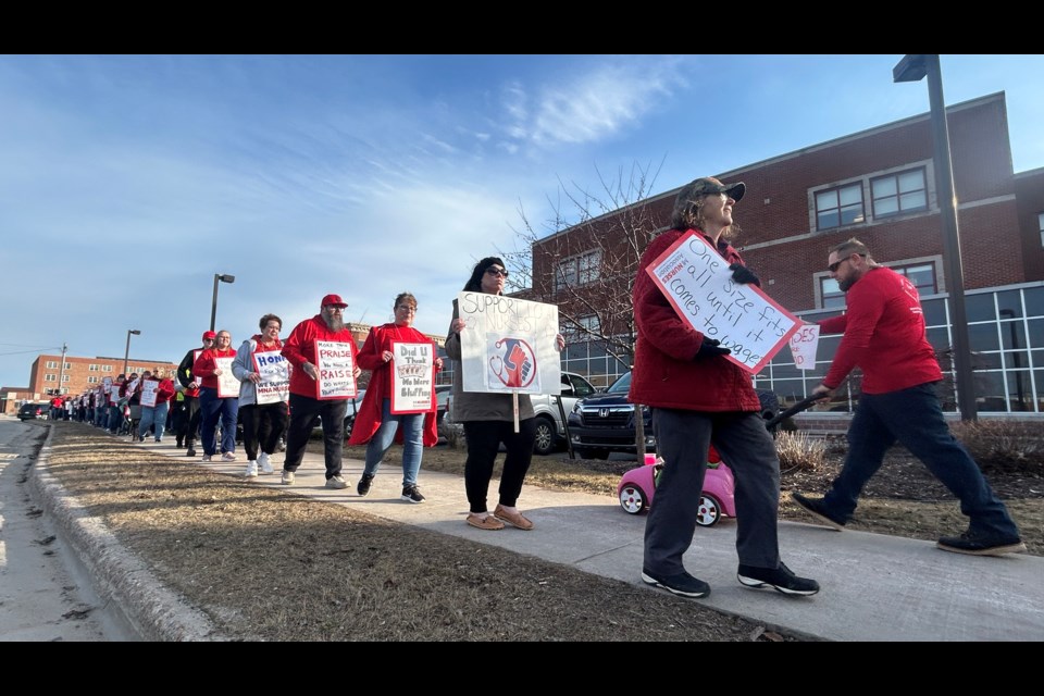 Over 150 nurses, doctors, family and community members took part of the information rally on Tuesday in front of MyMichigan Medical Sault. 