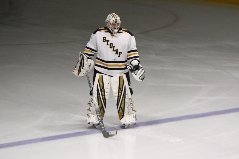 Cooper Lukenda, pictured here in St. Olaf College hockey attire, is proud to be a multi-sport athlete at the university level. Photo supplied