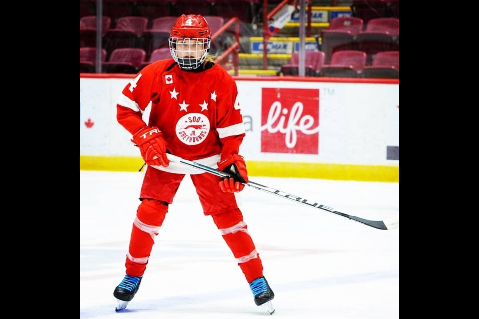 12-year-old Skylar Ruschpler in her team jersey. 